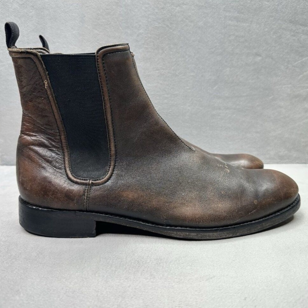 John Varvatos Dark Brown Leather Chelsea Boots